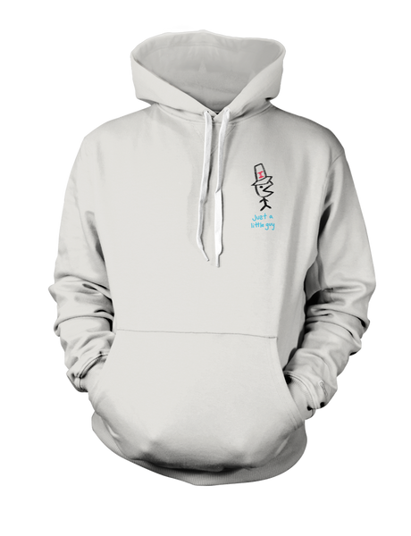 Guy in white hoodie hot sale